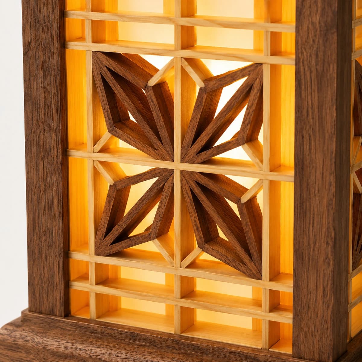 Kumiko Desen Yakın Detay - Geometrik Ahşap İşçiliği